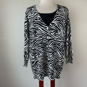 NWT Covington Two-Piece Button Down Top and Matching Sleeveless Sweater Size XL